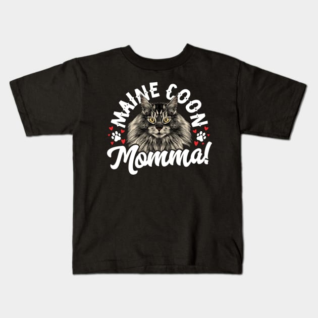 Maine Coon Momma! Kids T-Shirt by thingsandthings